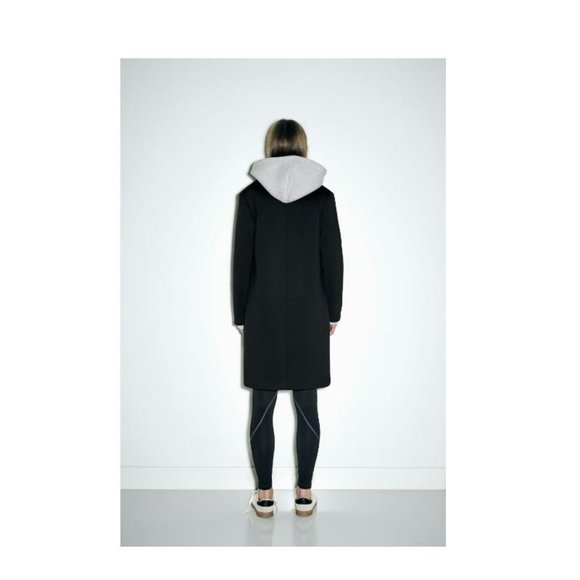 ZARA CONTRASTING COAT WITH REMOVABLE HOOD - Picture 3 of 6